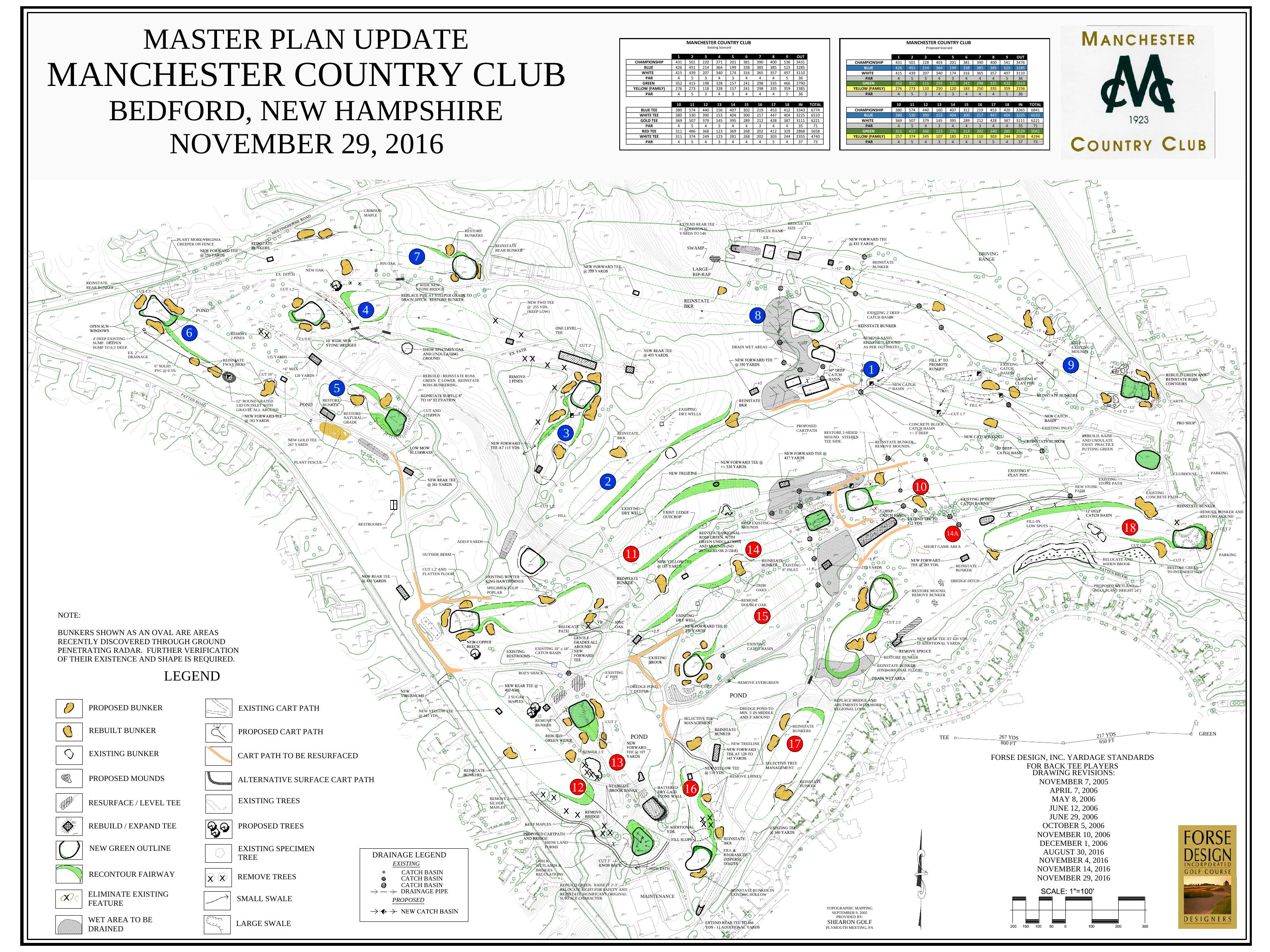 Forse Design master plan update, Manchester Country Club, 2016